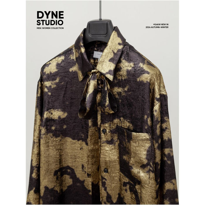 DYNE STUDIO Hot Stamped Jacquard Imported Fabric Classical Gothic Loose Long Sleeve Shirt 8795 image 0