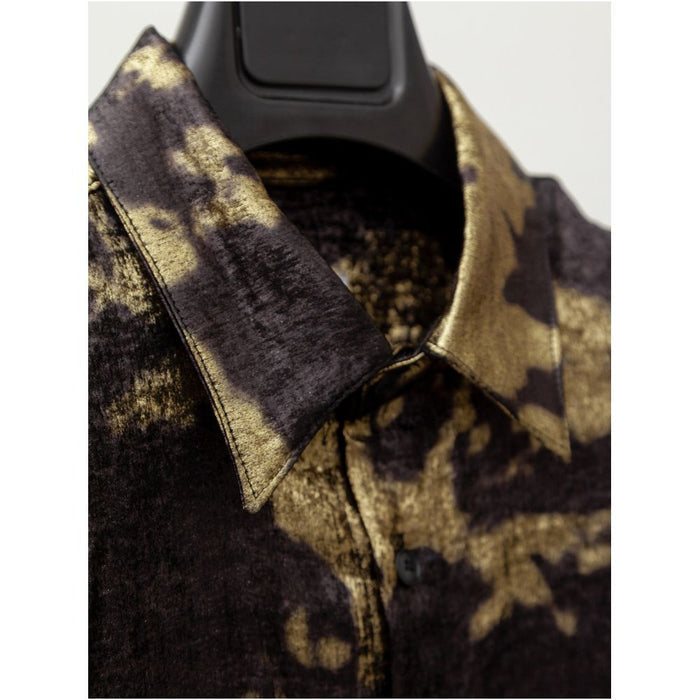DYNE STUDIO Hot Stamped Jacquard Imported Fabric Classical Gothic Loose Long Sleeve Shirt 8795 image 1