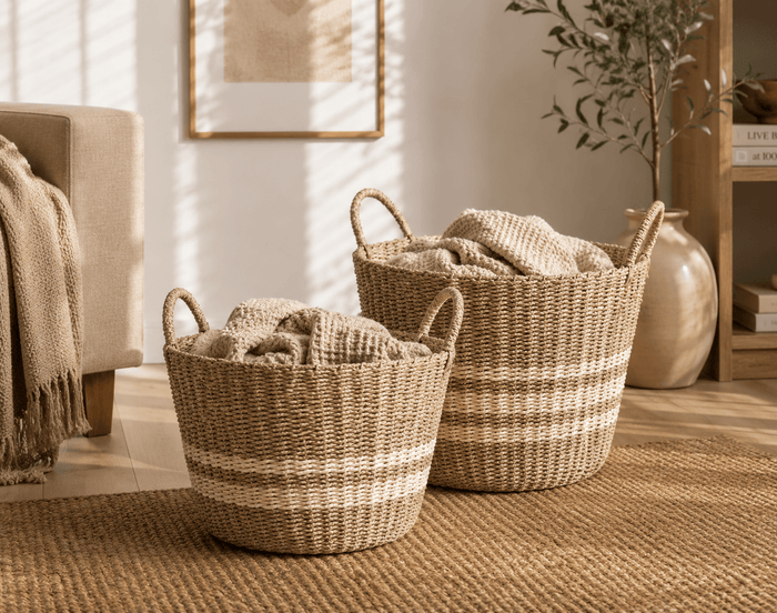 Athena Seagrass Basket Light Brown