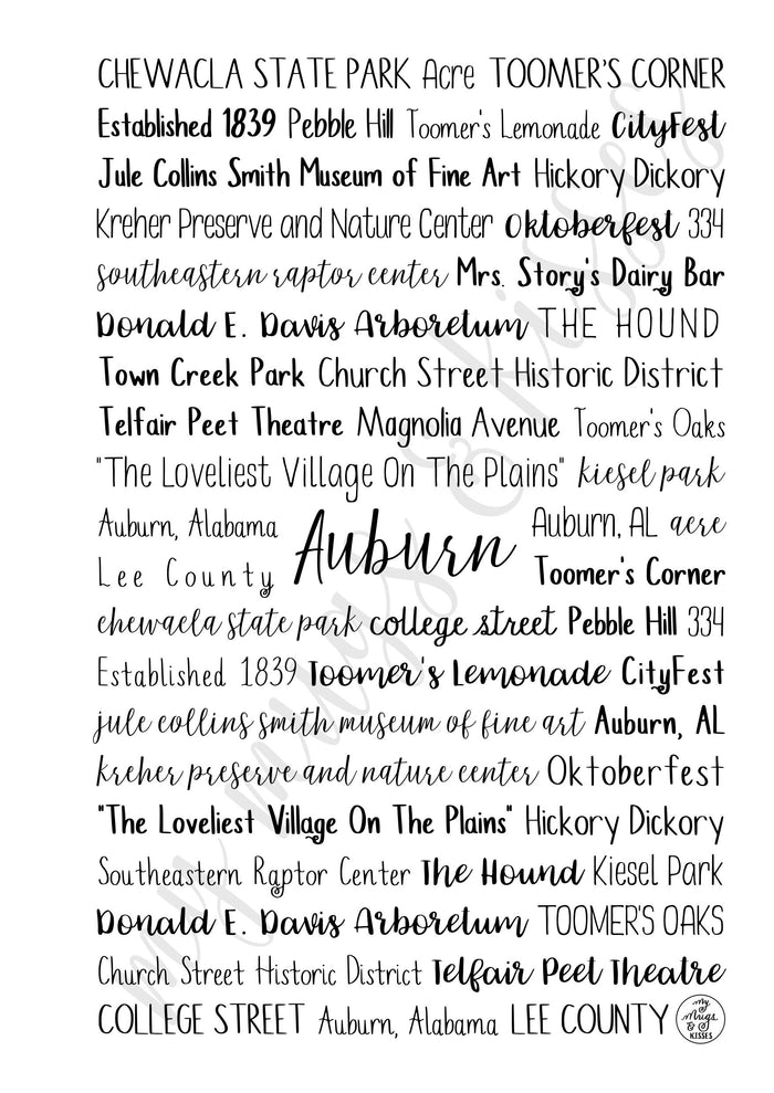 Auburn, AL Spiral Notebook
