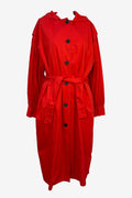 August Bright Red Coat with tie belt