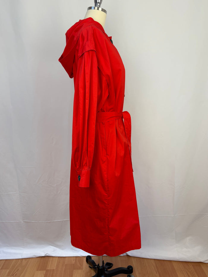 August Bright Red Coat with tie belt