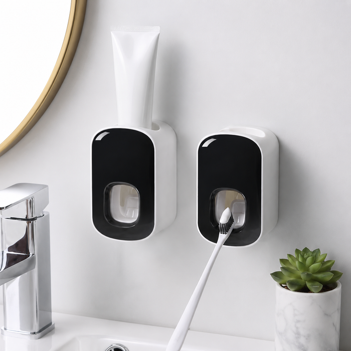 Automatic Toothpaste Dispenser Wall Holder Bathroom Set