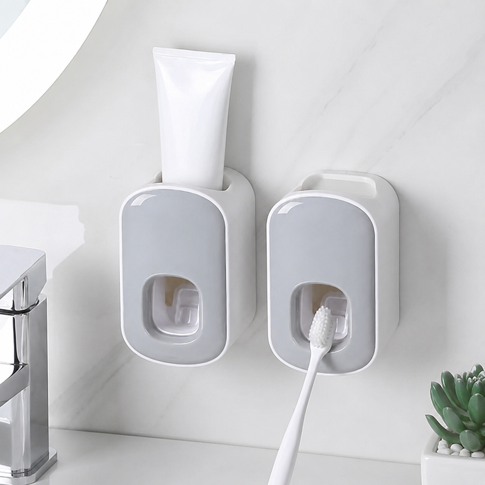 Automatic Toothpaste Dispenser Wall Holder Bathroom Set