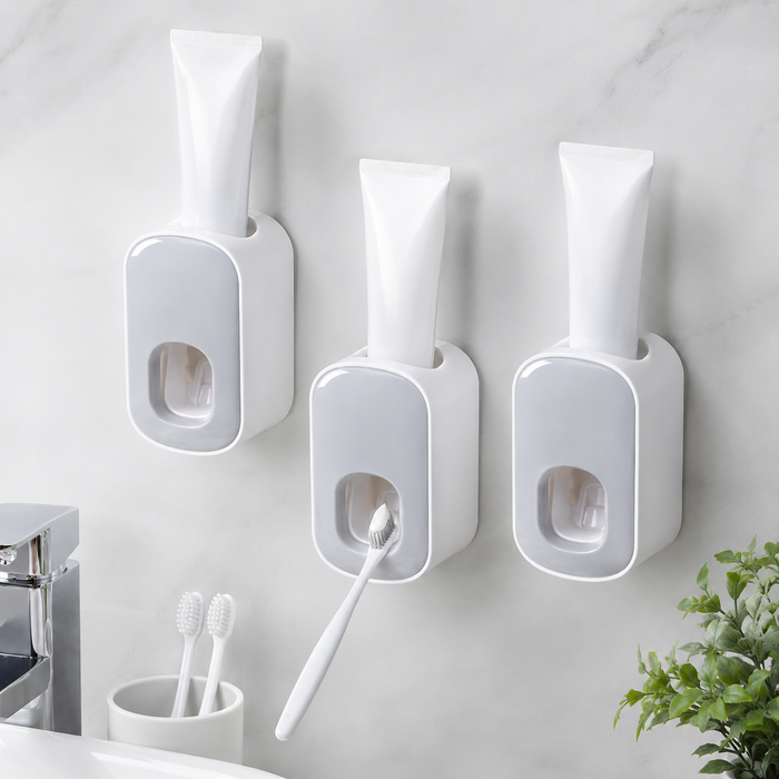 Automatic Toothpaste Dispenser Wall Holder Bathroom Set
