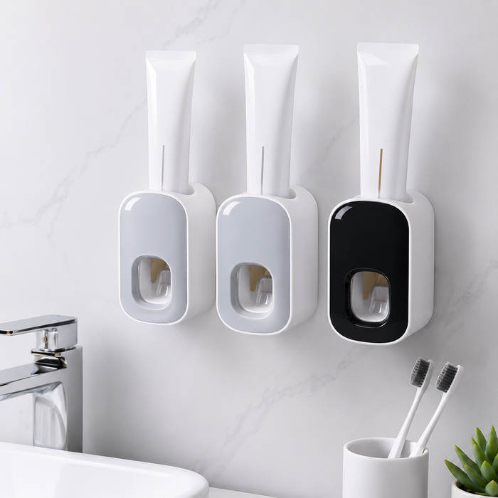 Automatic Toothpaste Dispenser Wall Holder Bathroom Set