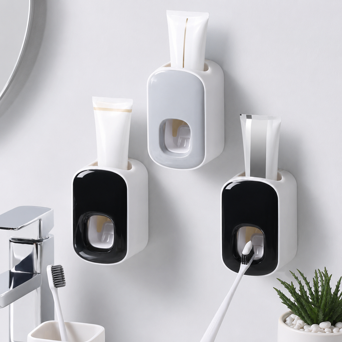 Automatic Toothpaste Dispenser Wall Holder Bathroom Set