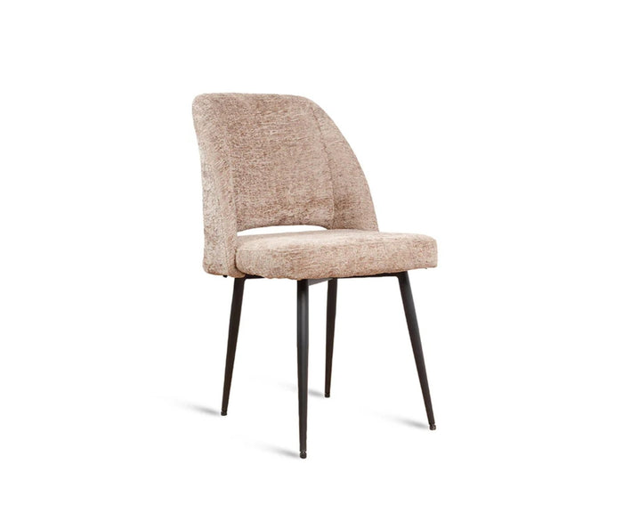 Axionix Flor Dining Chair – Modern Upholstered Dining Chair for Home & Café Textured Dark Beige