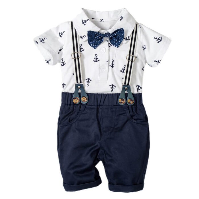 Baby Boy Gentleman Triangle Romper | Baby Boy Printed Romper