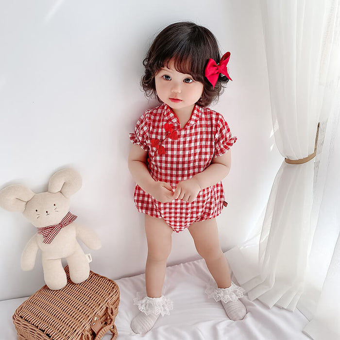 Baby Chinese Jumpsuit Romper | Newborn Traditional Chinese Clothing