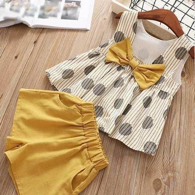 Baby Girl Big Bow T-Shirt Shorts Set | Toddler Summer Clothes Girl