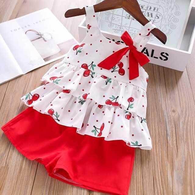 Baby Girl Big Bow T-Shirt Shorts Set | Toddler Summer Clothes Girl