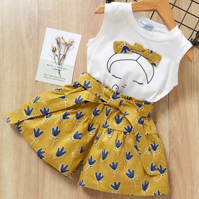 Baby Girl Short Sleeve T shirt And Pants Set | Baby Girl Clothes Set
