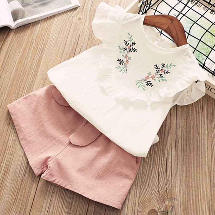 Baby Girl Short Sleeve T shirt And Pants Set | Baby Girl Clothes Set