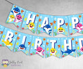 Baby Shark Happy Birthday Banner