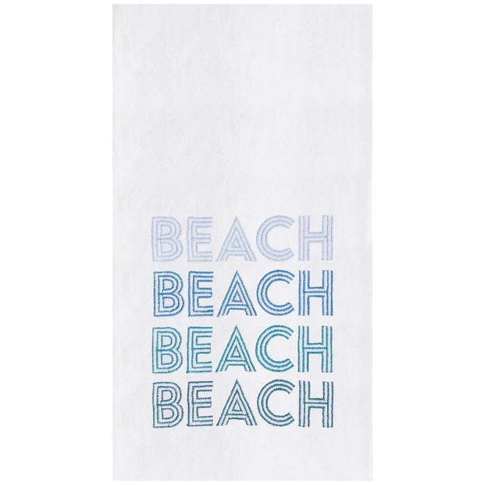 Text 'BEACH' repeated multiple times on a white background