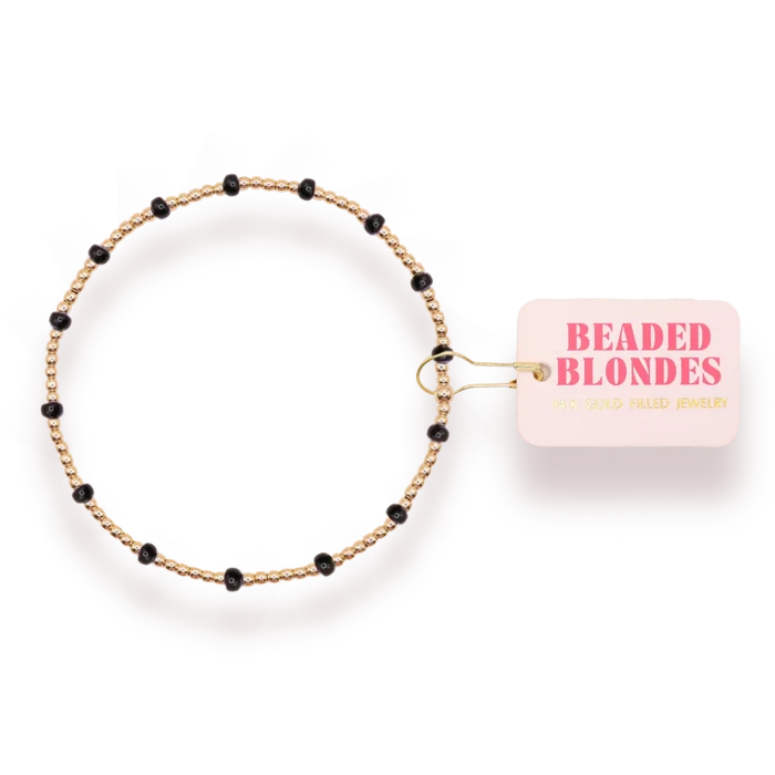 Beaded blondes black dainty poppi bracelet