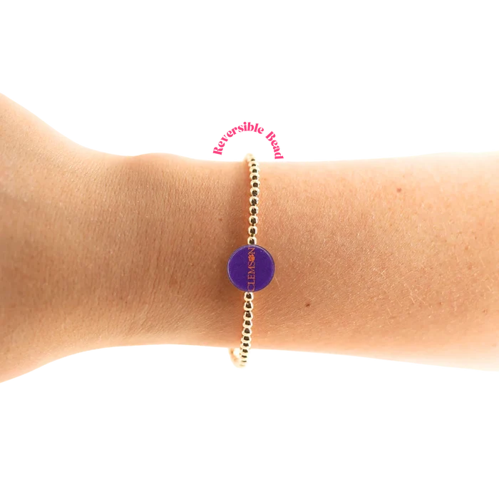 Beaded blondes clemson tigers beaded purple bracelet