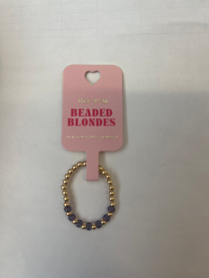 Beaded Blondes Purple Game Day Poppi Ring