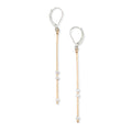 Beam Long Hammered Bar Gold & Silver Handmade Earrings STARS