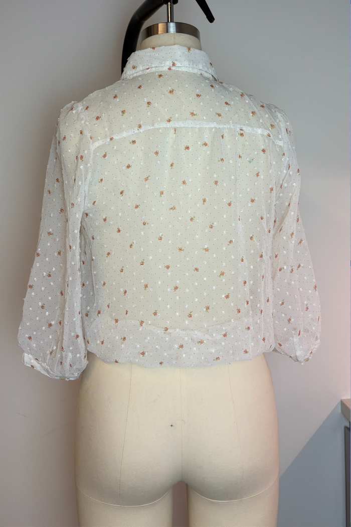Begum Sheer Floral Pintucked Blouse