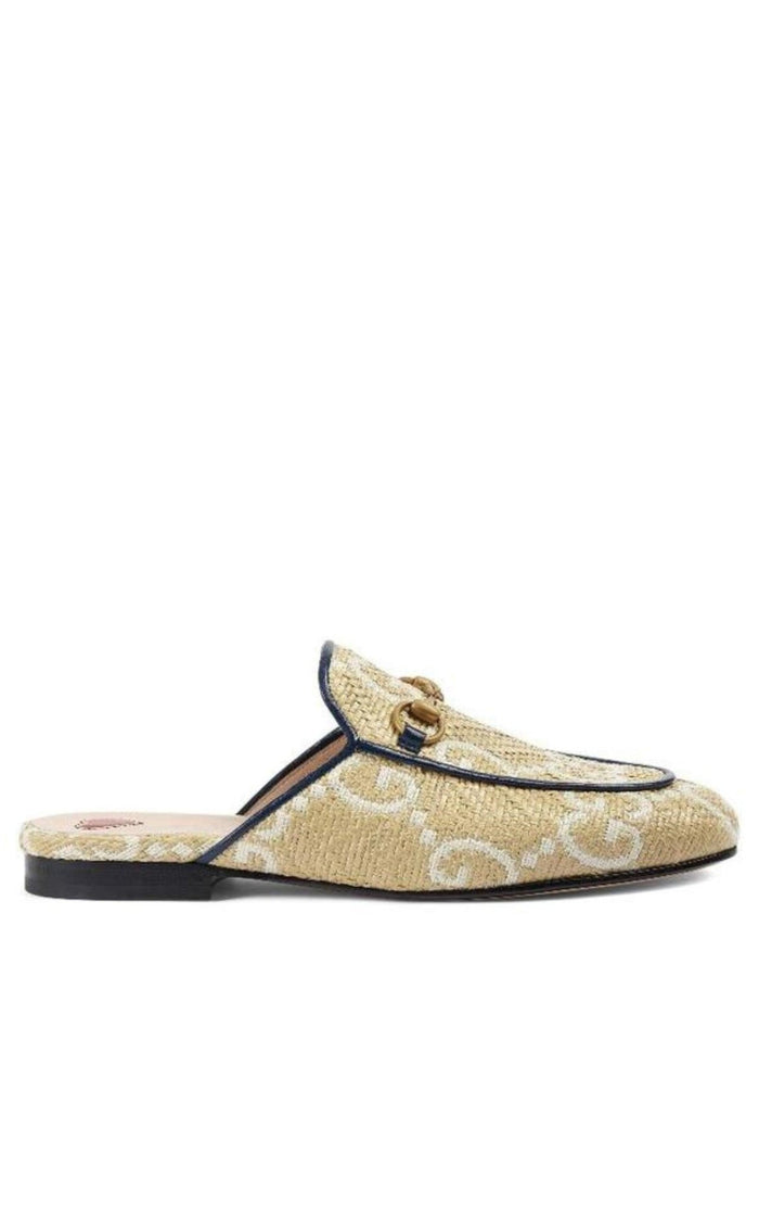 Gucci Beige GG Princetown Loafers - Runway Catalog