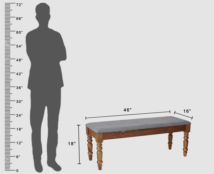 Belgium 3 Seater Sheesham Wood Bench - Furniselan - Teak-Finish