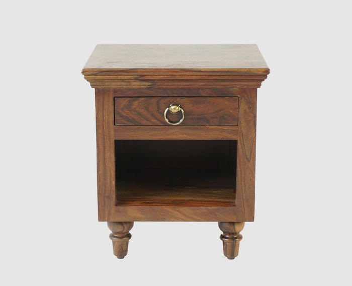 Belgium Solid Wood Bedside Table - Furniselan - Teak-Finish