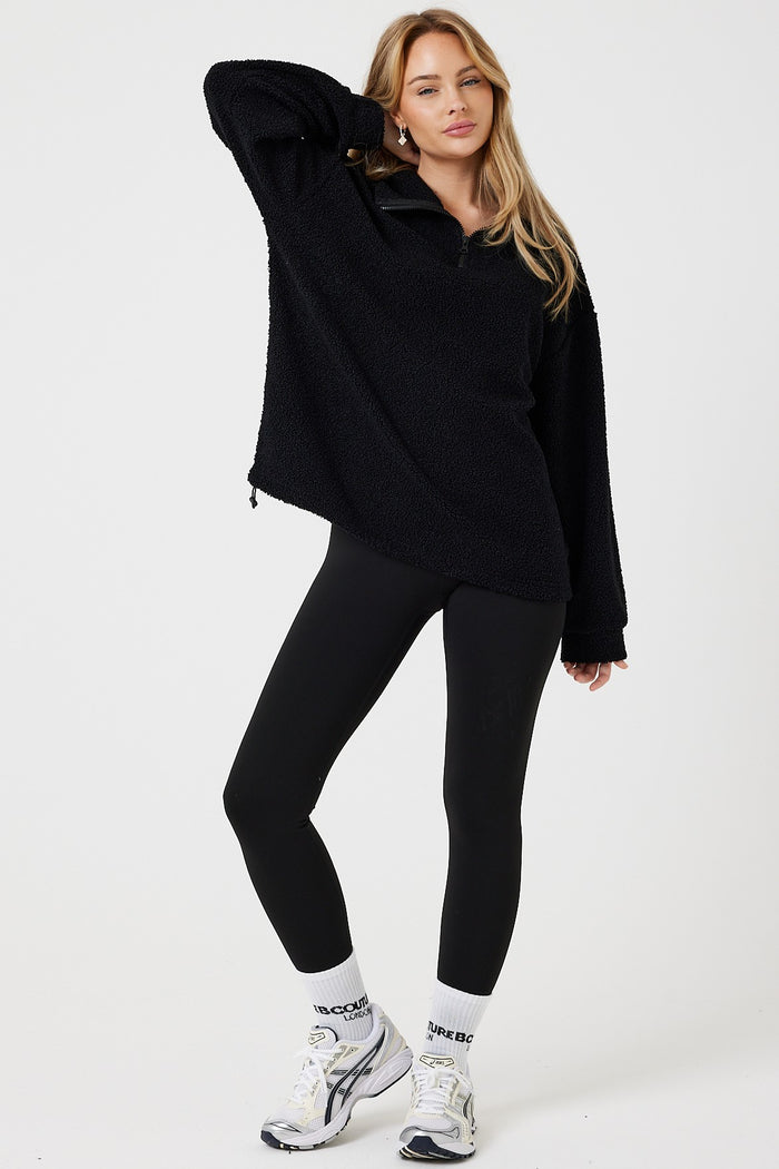 Belmore Borg Jumper & Leggings Set - Black