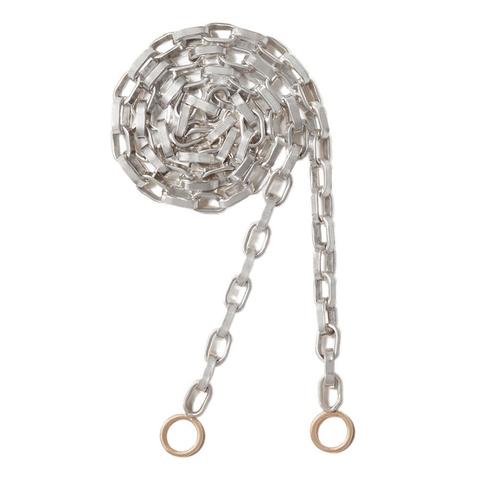 Biker Chain - Polished Silver w/ Yellow Gold Loops