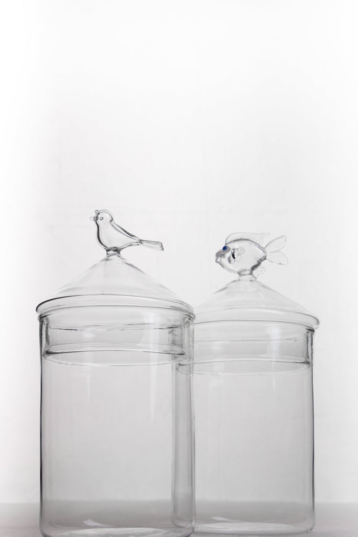 Bird Glass Jar