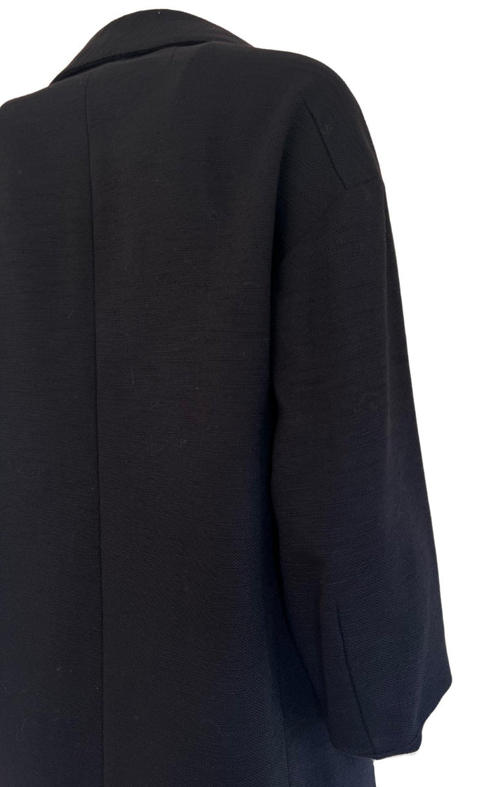 Dries Van Noten Black Cotton Three - Quarter Coat - Runway Catalog