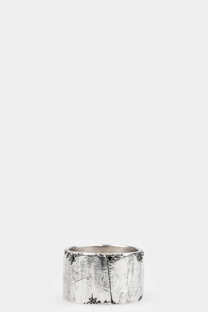 Enri Mars | TANKE Black diamonds large silver ring