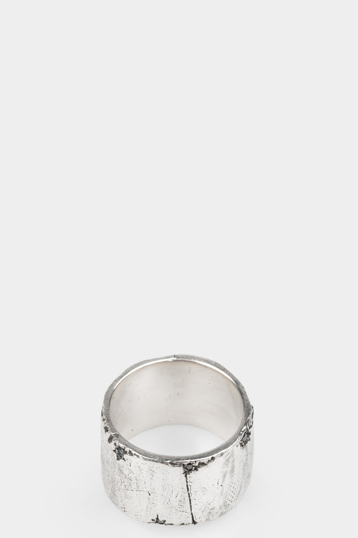 Enri Mars | TANKE Black diamonds large silver ring