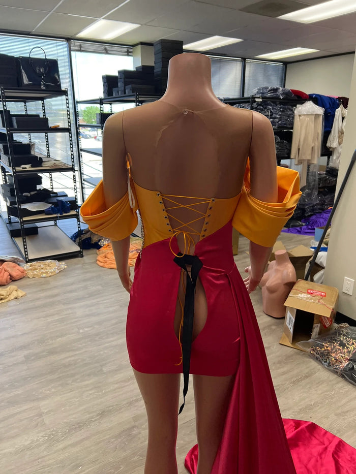 Black Girl Homecoming Dress 2022 Bodycon Off Shoulder Corset back with Long Skirt