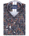 Black Paisley Print with Matching Handkerchief-Makrom