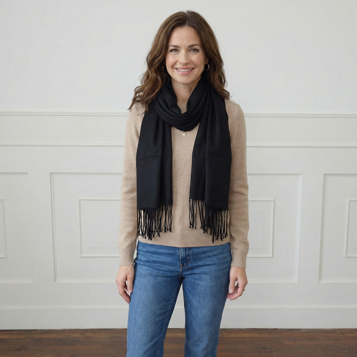 Black Pashmina Style Classic Scarf