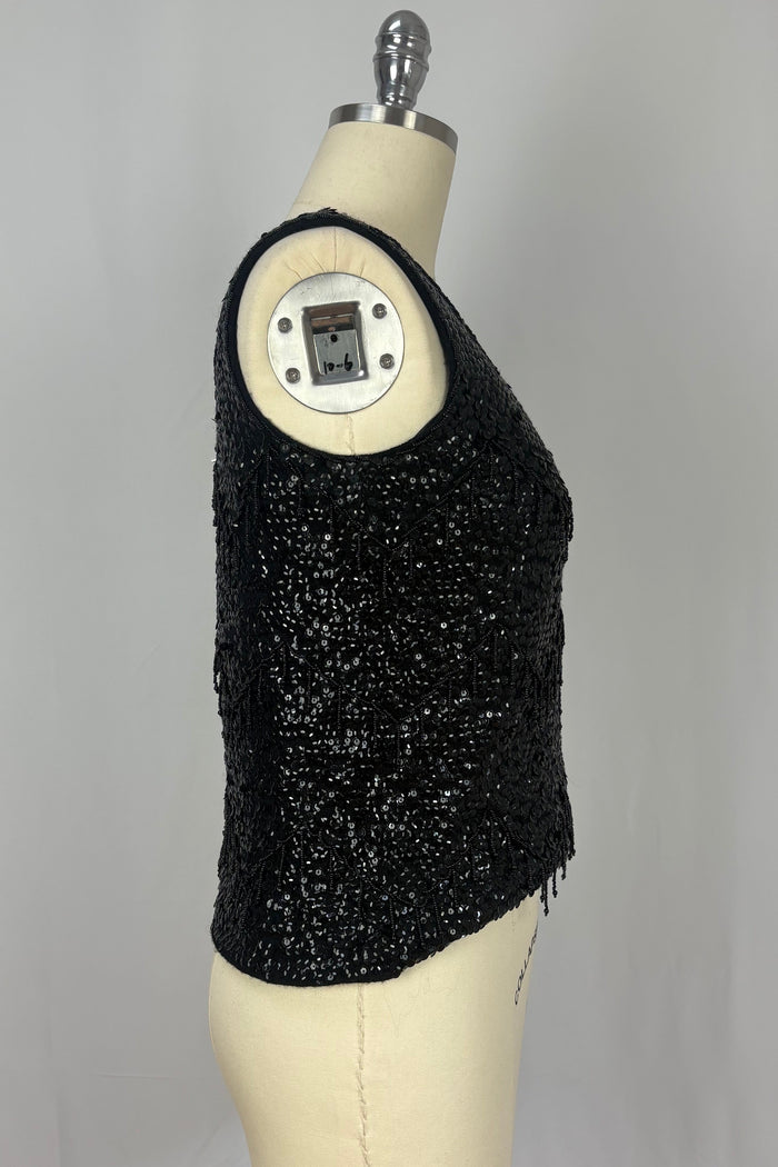 Black sequined Go Go top