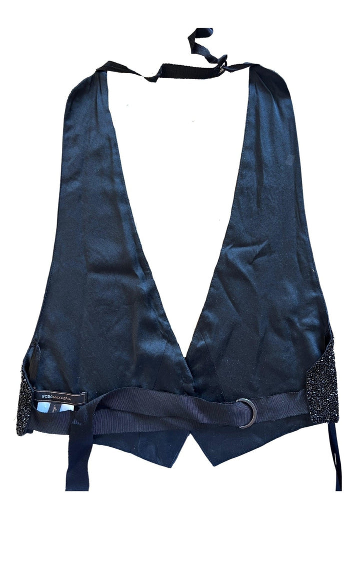 BCBGMAXAZRIA Black Sequins Bralette - Runway Catalog