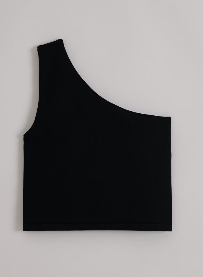Black Shape Seamless One Shoulder Bralette