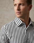 Black Stripe Print Long Sleeve Shirt