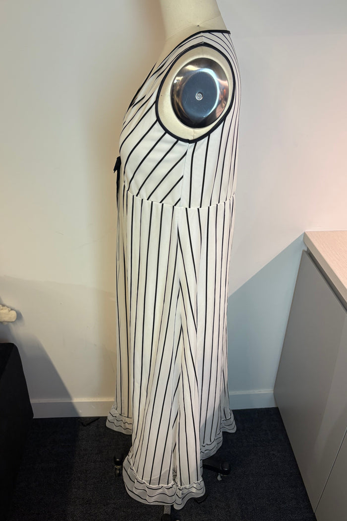 Black & White Stipe Midi Dress