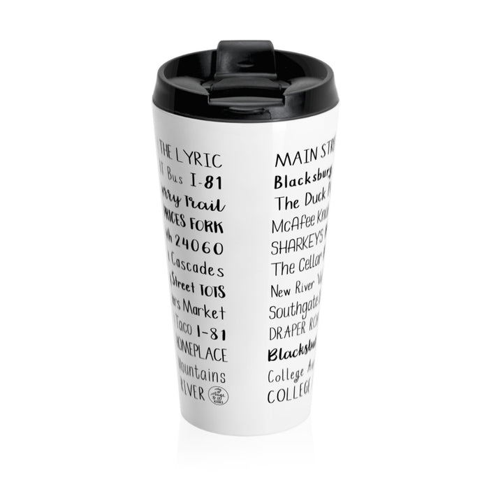 Blacksburg, VA Travel Mug