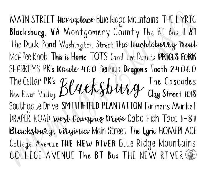 Blacksburg, VA Travel Mug