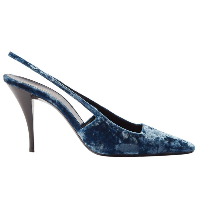Saint Laurent Blade 90 Velvet Slingback Pumps - Runway Catalog