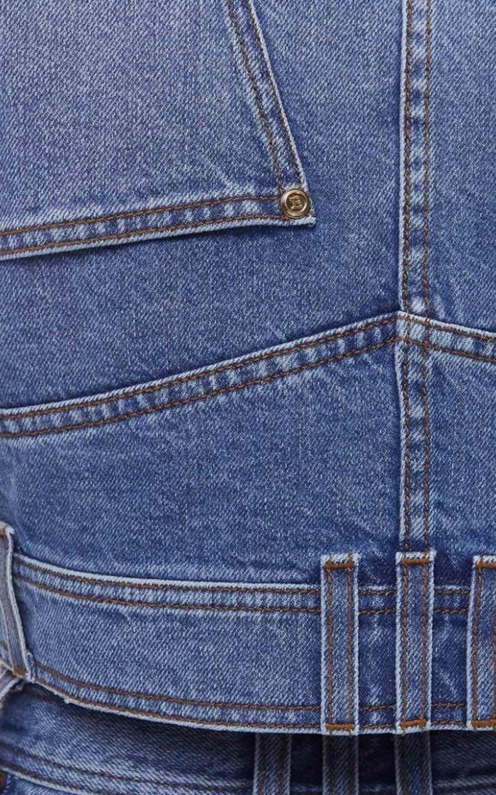 Balmain Cropped Denim Jacket - Runway Catalog