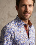 Blue Floral Print with Matching Handkerchief-Makrom