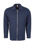 Blue Zip-Up Jacket with Classic Collar-Makrom