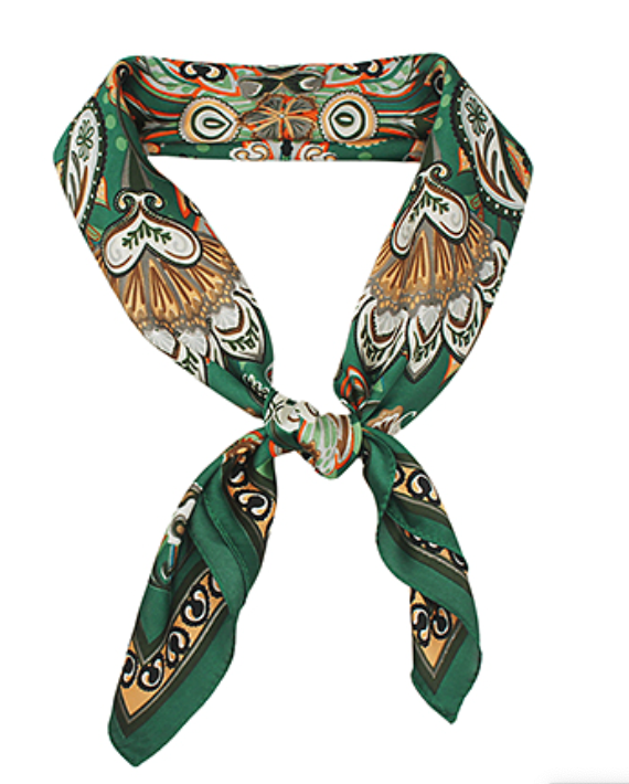 Bohemian Green Paisley Bandana Scarf