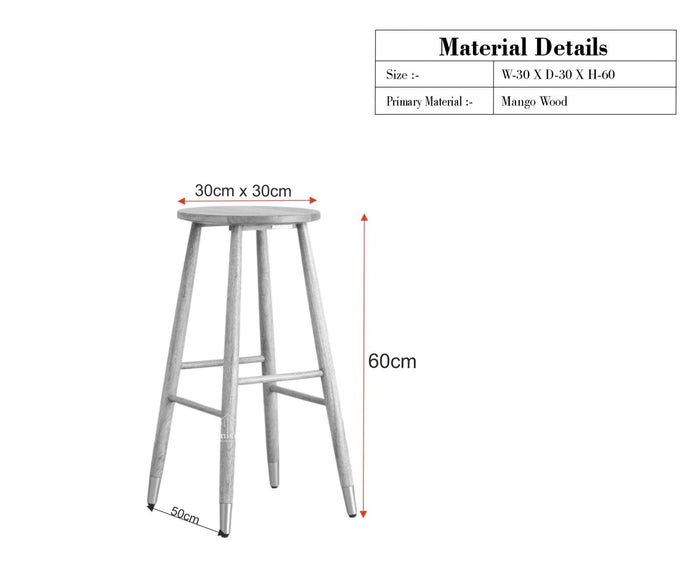Boston Solid Wood Kitchen Bar Stool Furniselan Cool-Grey